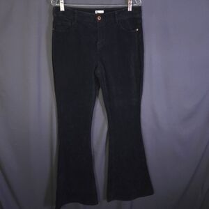 White Crow BUCKLE Corduroy Flare Pants Black Size 30 Goth Hippie‎ Boho